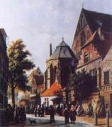 Adrianus Eversen, A Dutch Market Scene 3